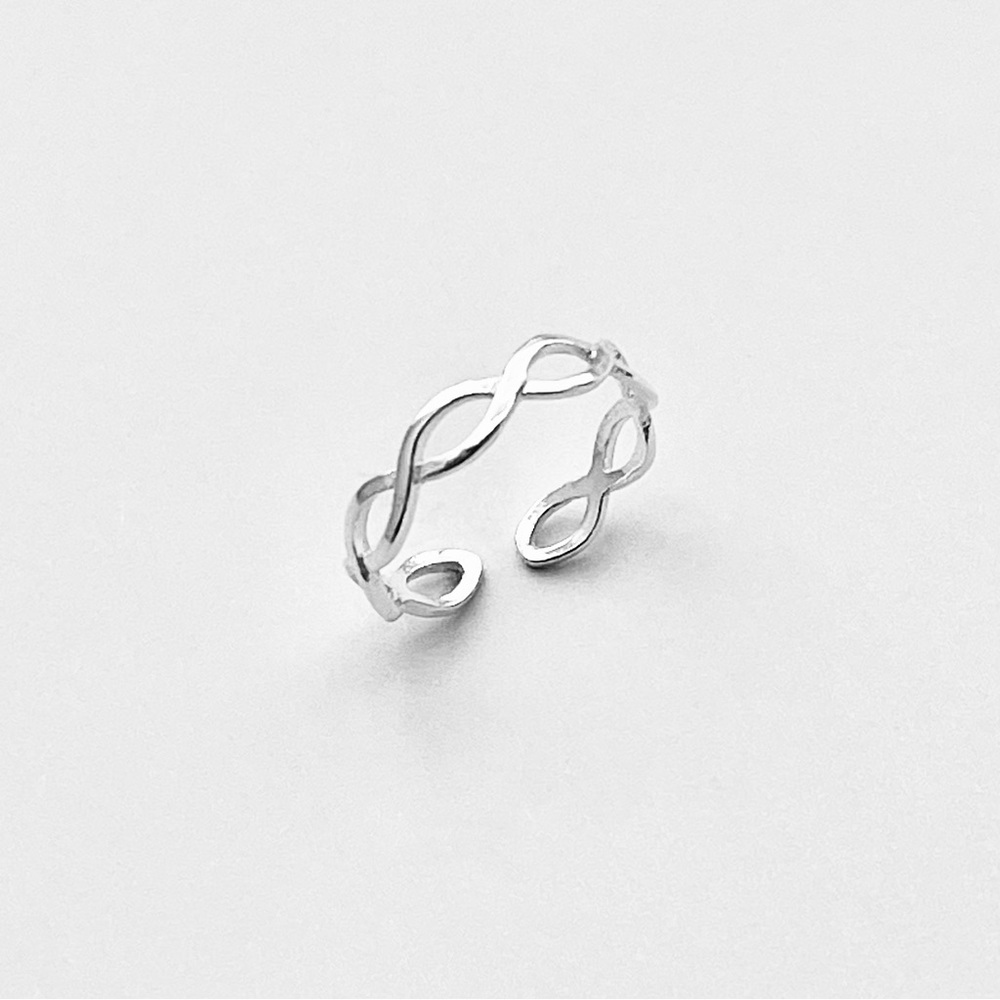 Sterling Silver Thin Braided Toe Ring, Dainty Rin… - image 8